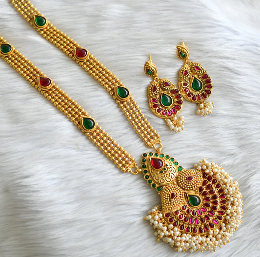 Antique kemp-green pearl cluster mango haar set dj-16465