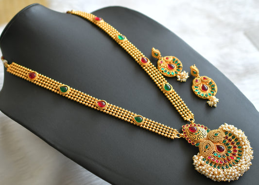 Antique kemp-green pearl cluster mango haar set dj-16368