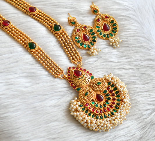 Antique kemp-green pearl cluster mango haar set dj-16368