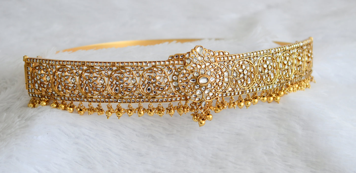 Matte finish white flower waist band dj-50858