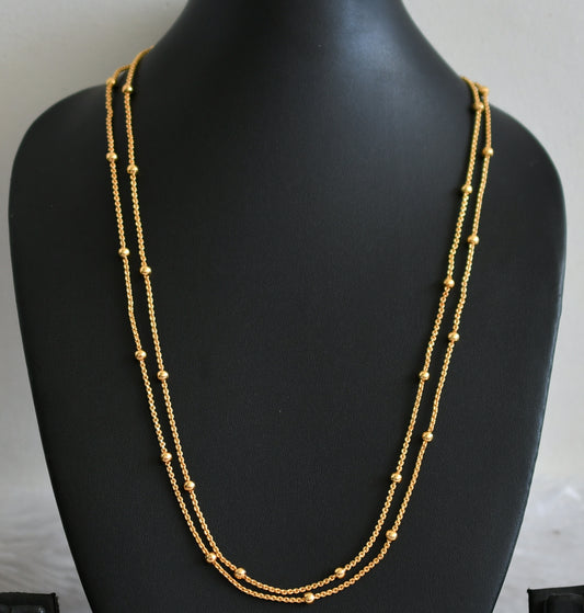 Gold tone 24 inches doube layer ball chain dj-48949