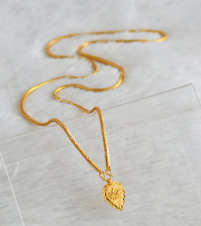 Gold tone star-moon leaf pendant with 30 inches chain dj-38797