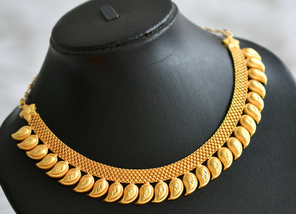 Matte gold tone kerala style mango necklace dj-43787