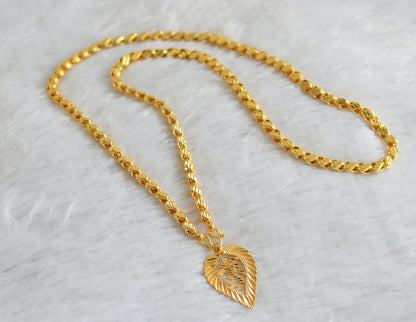 Gold tone Kerala style om pendant with 24 inches chain dj-35389