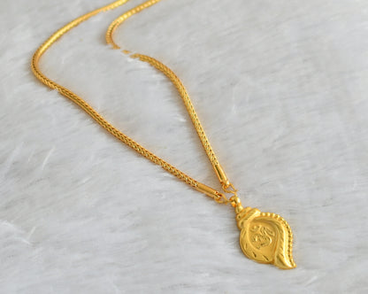 Gold tone 24 inches chain with shanku-om pendant dj-47154