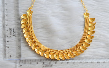 Matte gold tone kerala style mango necklace dj-43787