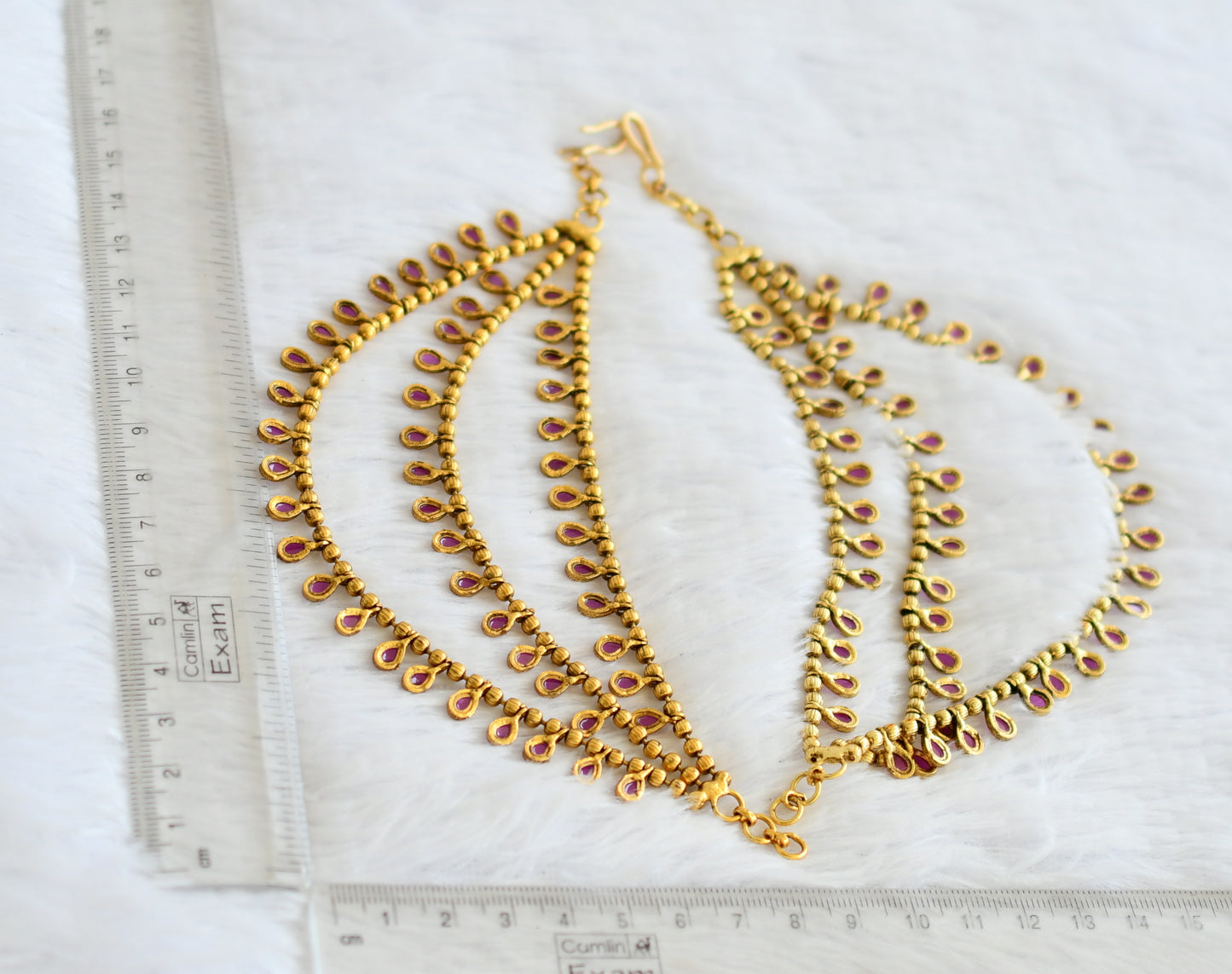 Antique gold tone kemp multi layer ear side chain dj-50884