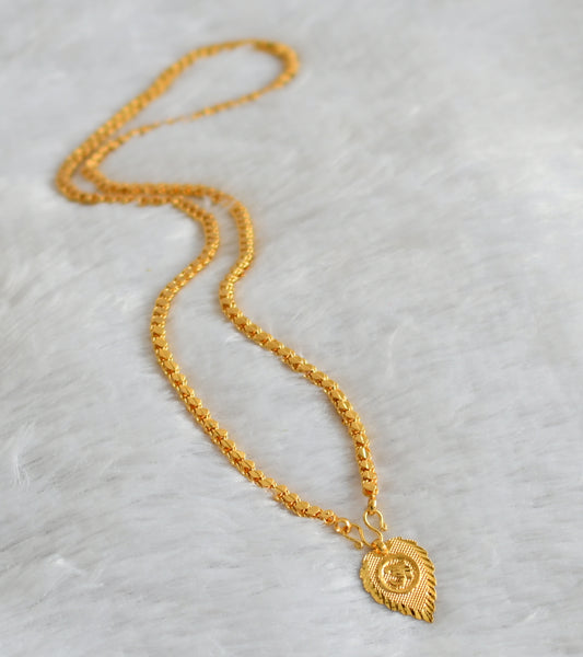 Gold tone 24 inches chain with om pendant dj-47153