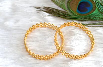 Gold tone kerala style zigzag bangles(2.2) dj-43086