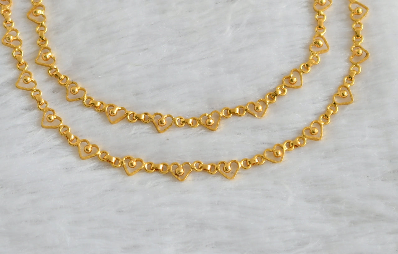 Gold tone heart anklets dj-47164