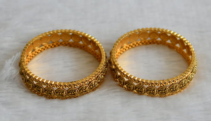 Matte finish white stone lakshmi coin bangles(2.6) dj-50942