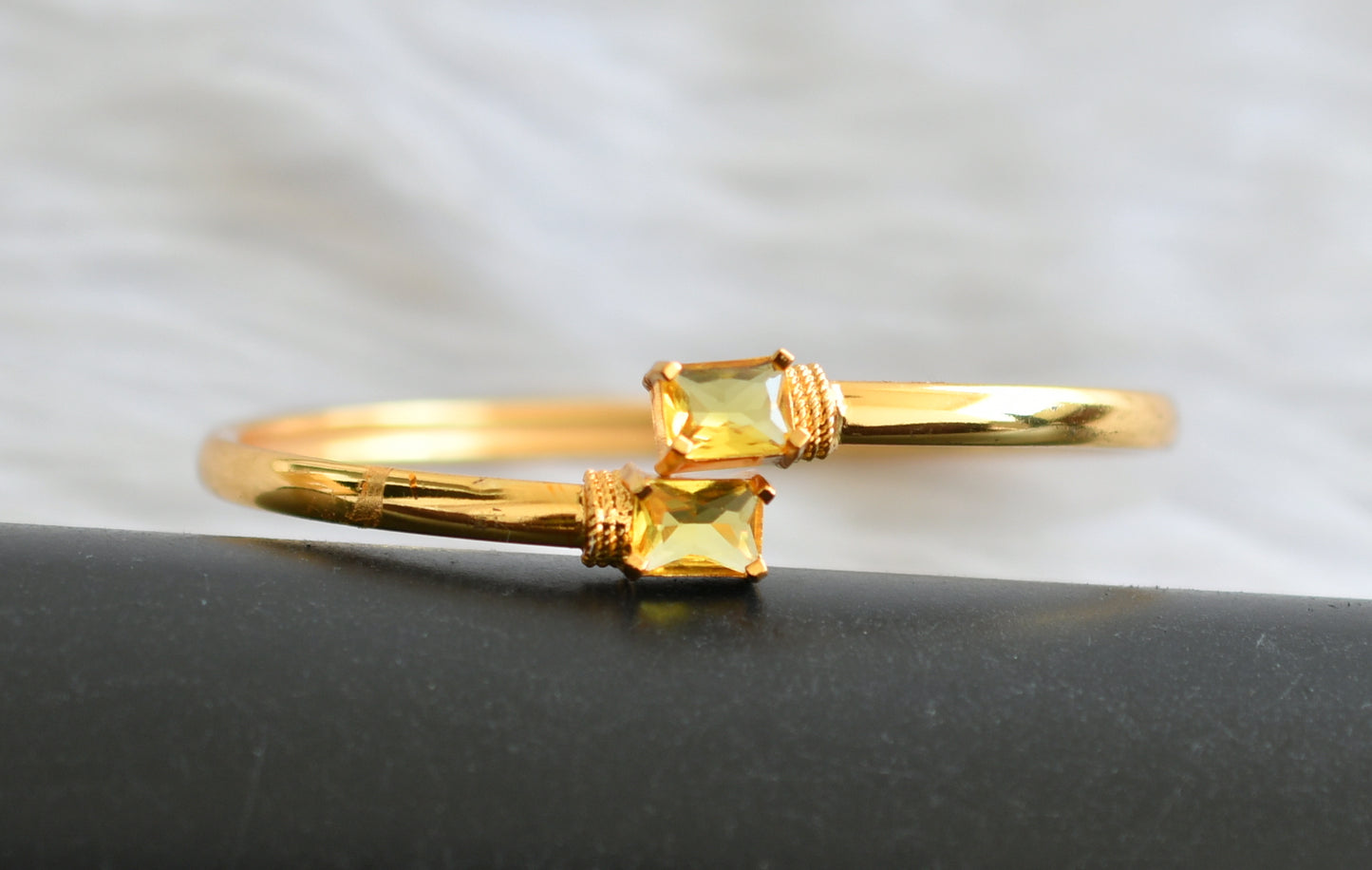Gold tone yellow block stone bracelets dj-43817