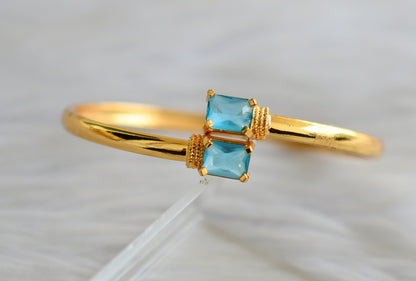 Gold tone sky blue block stone bracelets dj-43816
