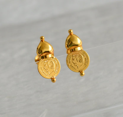 Gold tone head coin earrings dj-47185