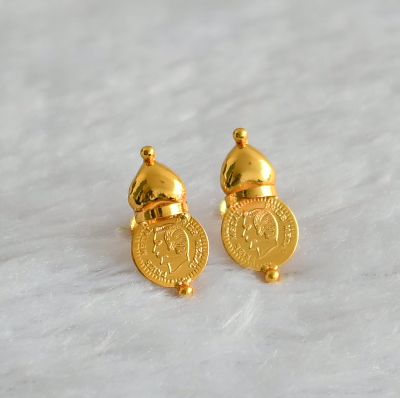 Gold tone head coin earrings dj-47185