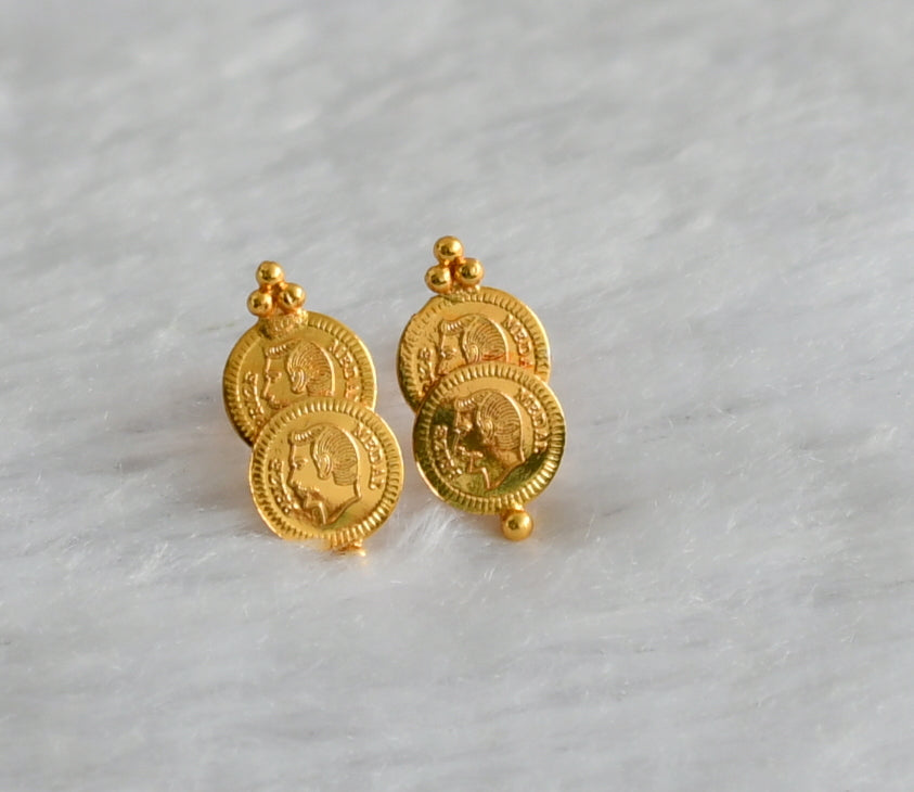 Gold tone head coin earrings dj-47184