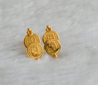 Gold tone head coin earrings dj-47184