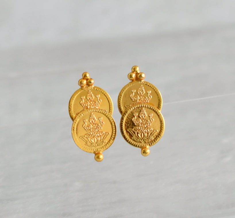 Gold tone lakshmi coin earrings dj-47193