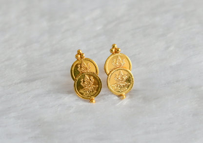 Gold tone lakshmi coin earrings dj-47193