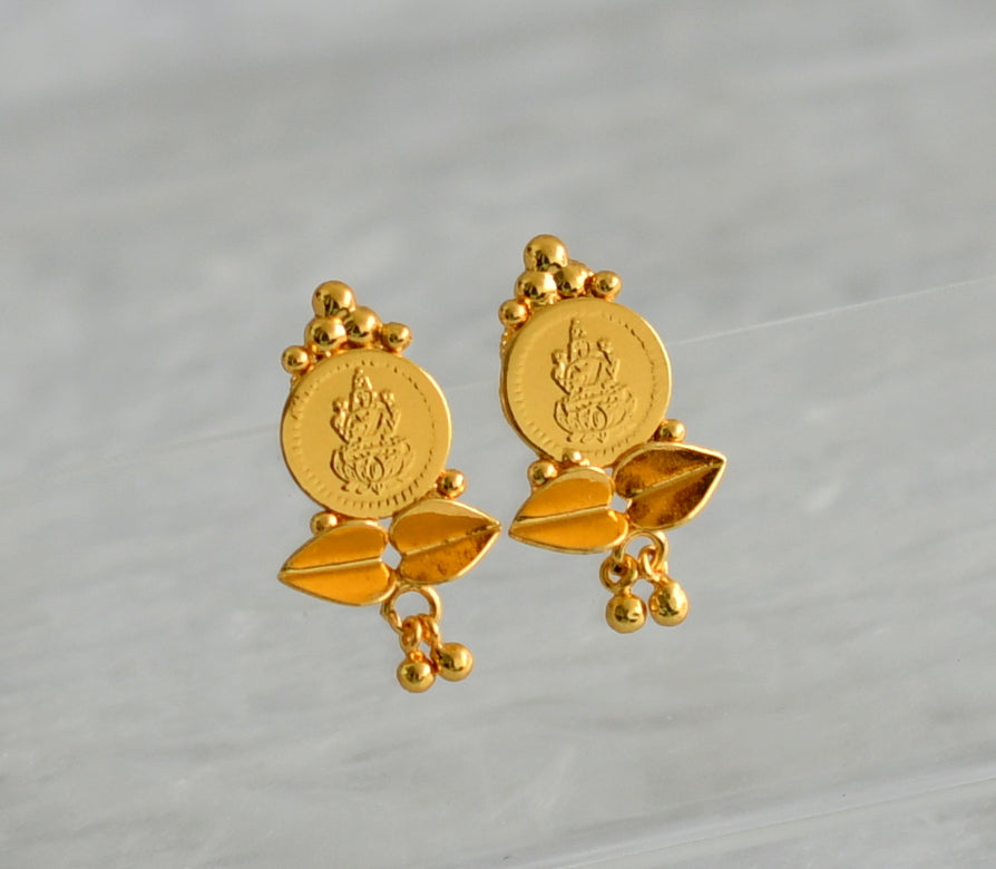 Gold tone lakshmi coin earrings dj-47189