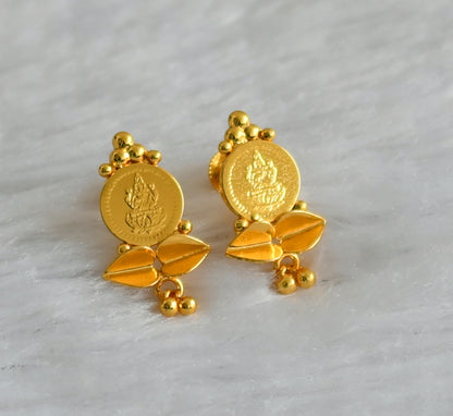 Gold tone lakshmi coin earrings dj-47189