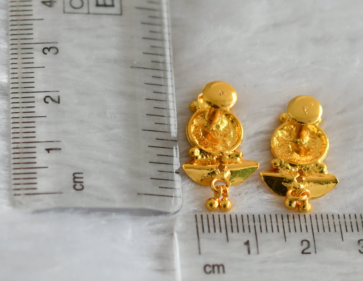 Gold tone lakshmi coin earrings dj-47189