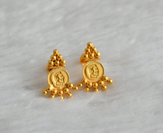 Gold tone head coin earrings dj-47186