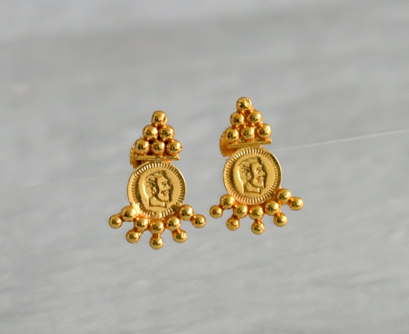 Gold tone head coin earrings dj-47186