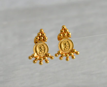 Gold tone head coin earrings dj-47186