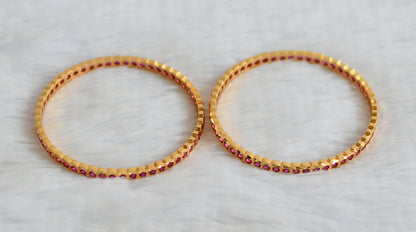 Gold tone ad pink south indian style bangles(2.8) dj-50978