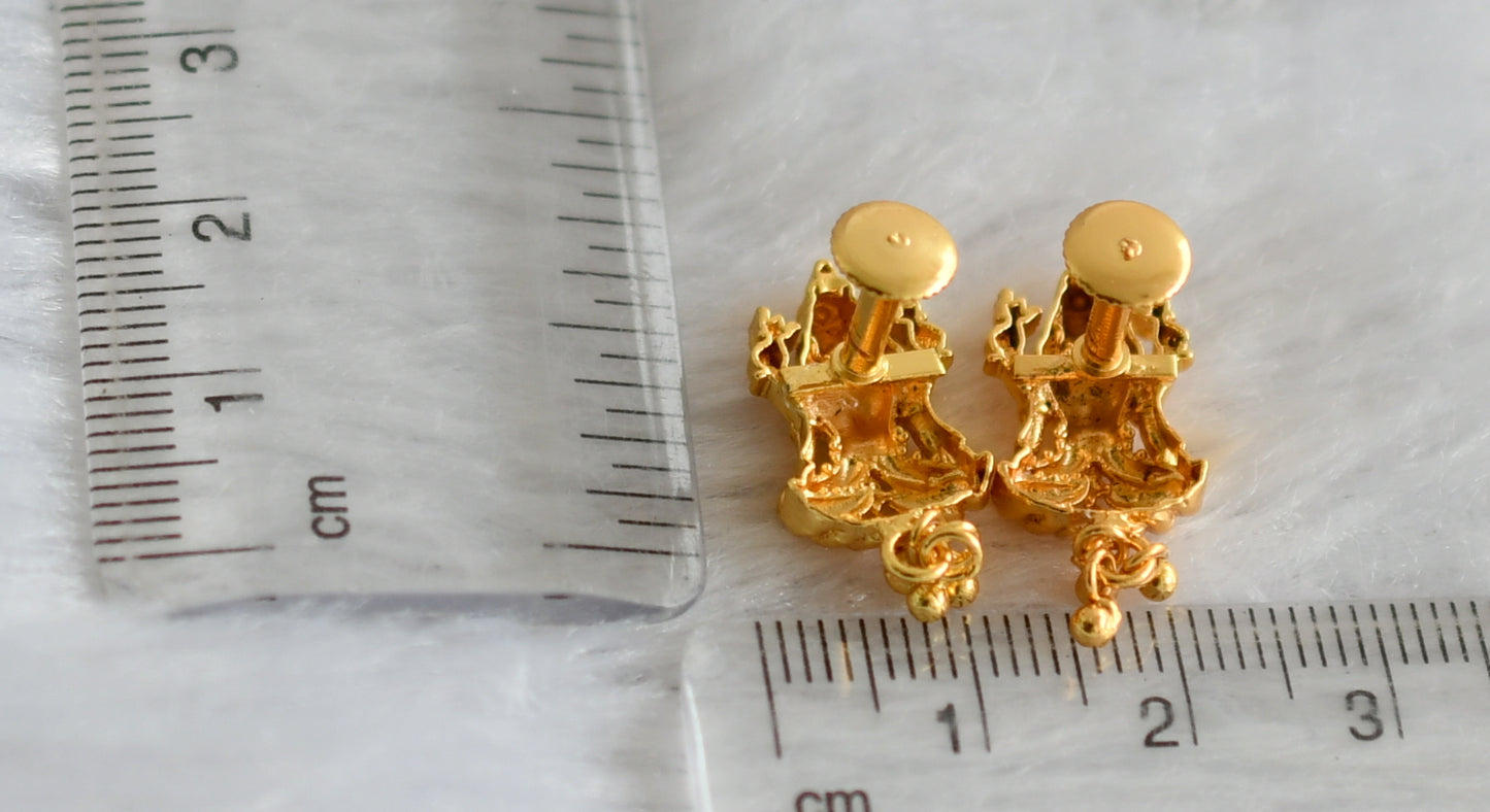 Gold tone lakshmi earrings dj-47178