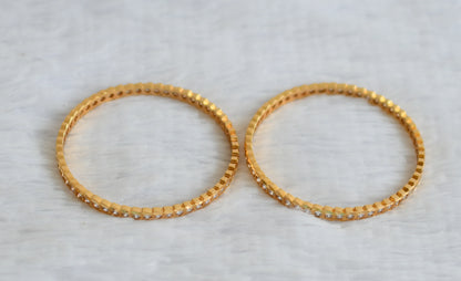 Gold tone AD white stone south indian style bangles(2.10) dj-50994