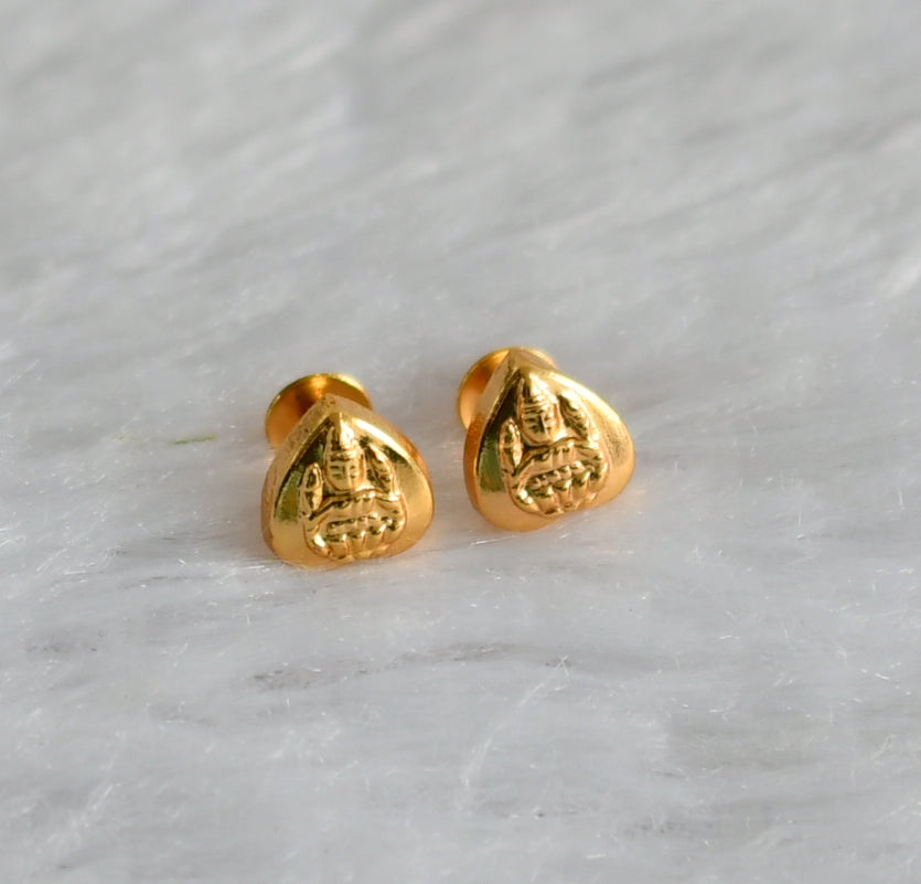 Gold tone heart lakshmi small stud/earrings dj-47174