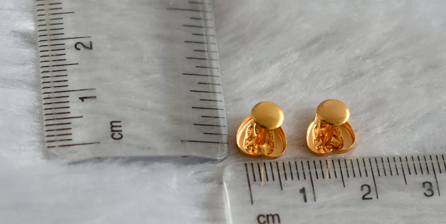 Gold tone heart lakshmi small stud/earrings dj-47174