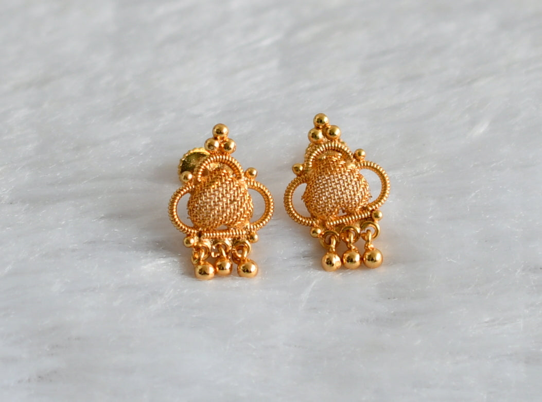 Gold tone heart stud/earrings dj-47177