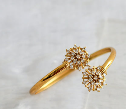 Matte finish cz white stone flower kada/bracelets dj-50955