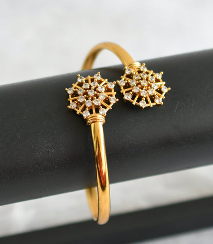 Matte finish cz white stone flower kada/bracelets dj-50955