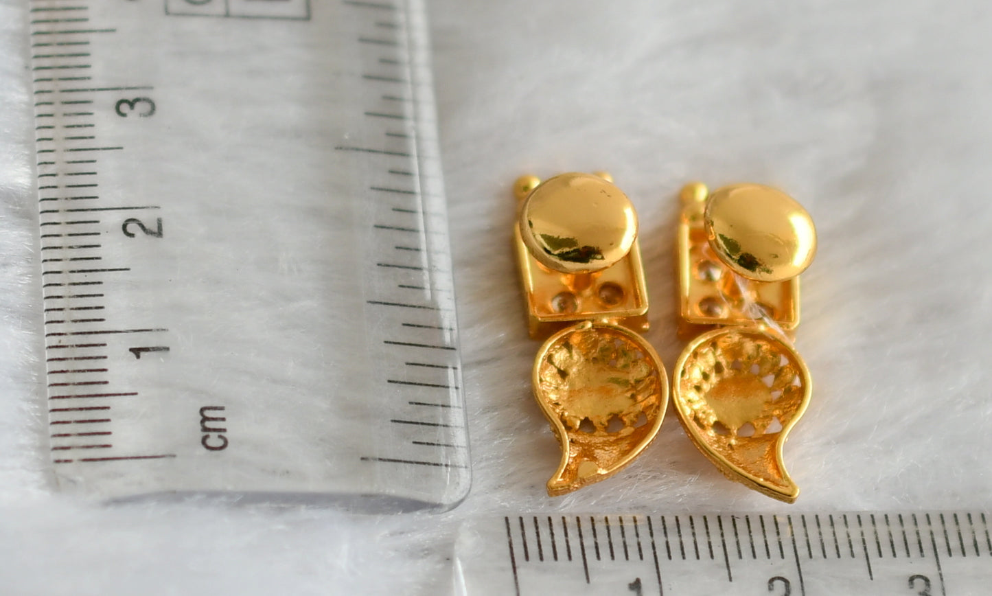 Gold tone white stone mango earrings dj-47182