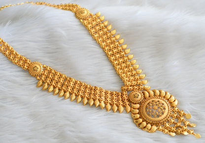 Matte gold finish kerala style mango flower haar dj-43823