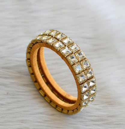 Silk thread white block stone bangles(2.6) dj-45495