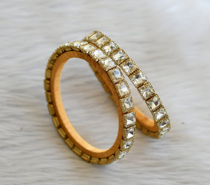 Silk thread white block stone bangles(2.6) dj-45495