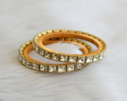 Silk thread white block stone bangles(2.6) dj-45495