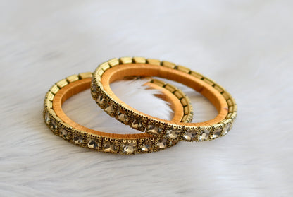 Silk thread gold block stone bangles(2.6) dj-45492