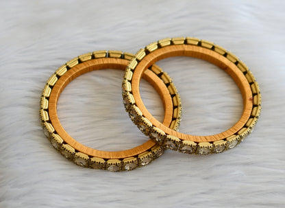 Silk thread gold block stone bangles(2.6) dj-45492