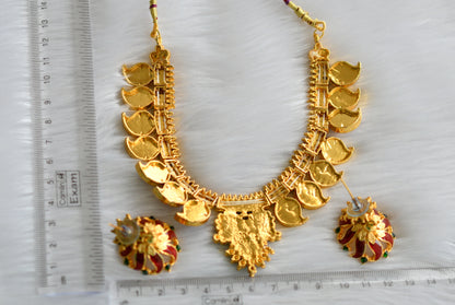 Gold tone Red Mango Temple Necklace Set-dj15940