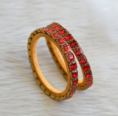 silk thread red block stone bangles(2.6) dj45485