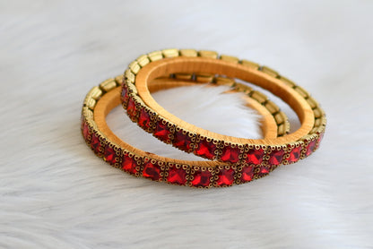 silk thread red block stone bangles(2.6) dj45485