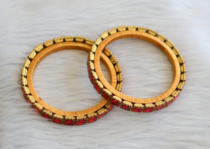 silk thread red block stone bangles(2.6) dj45485