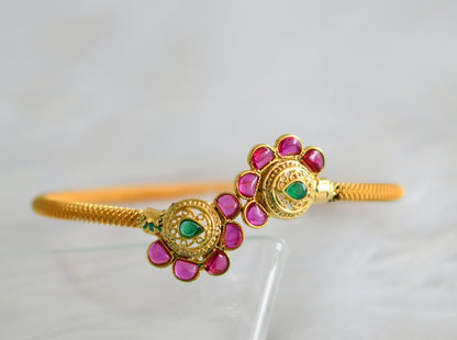 Gold tone pink-green Bracelet dj-03280