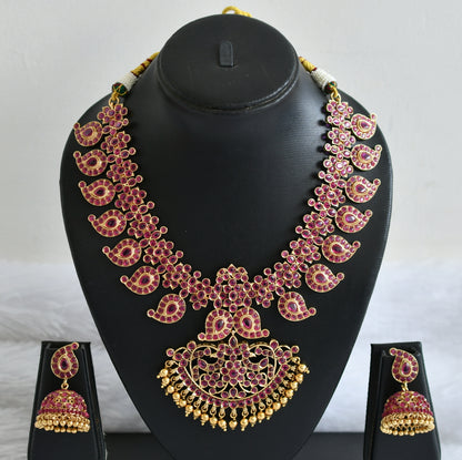 Matte finish kemp stone mango necklace set dj-46717